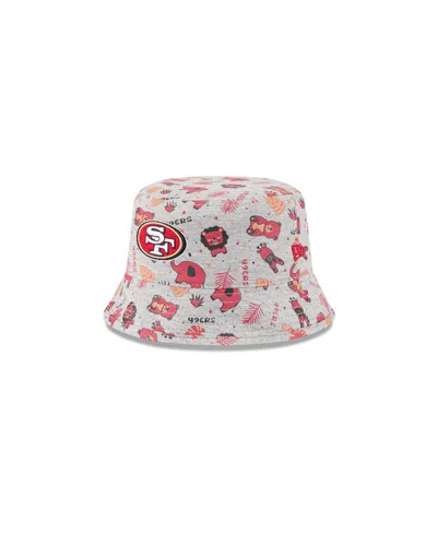 New Era Kids' Baby Boys And Girls Gray San Francisco 49ers Animal Bucket Hat In White