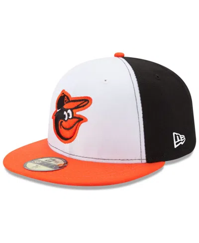 New Era Baltimore Orioles Authentic Collection 59fifty Fitted Cap In Black,white,orange