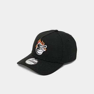 New Era Baltimore Orioles Mlb 9forty Flame Logo Snapback Hat In Black