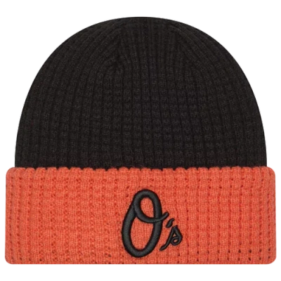 New Era Baltimore Orioles  Orioles Waffled Knit Hat In Orange/black