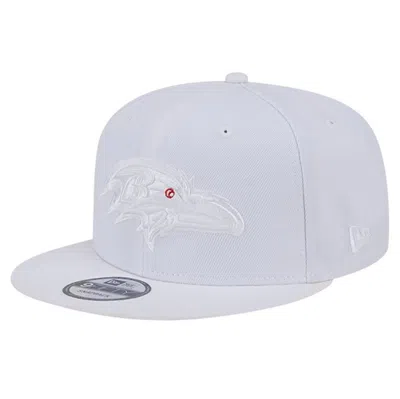 New Era Baltimore Ravens Main White On White 9fifty Snapback Hat