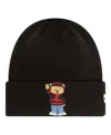 New Era Big Boys And Girls Black Ac Milan Bear Cuffed Knit Hat In Black