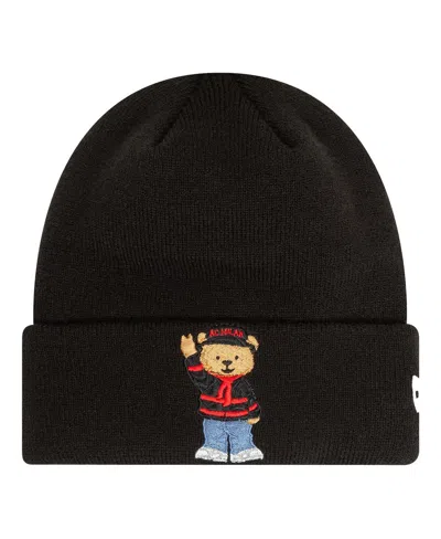 New Era Kids' Big Boys And Girls Black Ac Milan Bear Cuffed Knit Hat