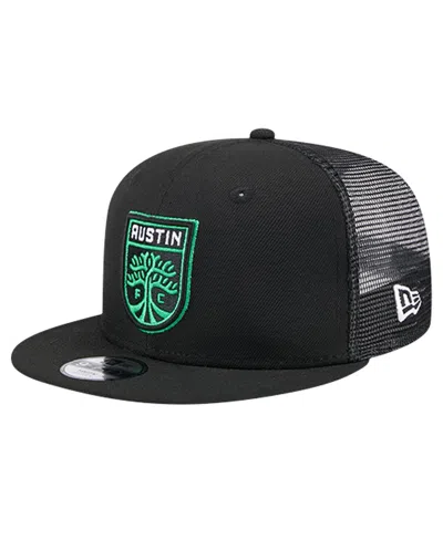 New Era Kids' Big Boys And Girls Black Austin Fc Evergreen Trucker 9fifty Snapback Hat
