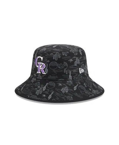 New Era Kids' Big Boys And Girls Black Colorado Rockies 2025 Spring Training All Over Print Bucket Hat