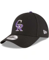 NEW ERA BIG BOYS AND GIRLS BLACK COLORADO ROCKIES GAME THE LEAGUE 9FORTY ADJUSTABLE HAT