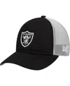 Shop New Era Big Boys And Girls Black Las Vegas Raiders A-frame 9forty Trucker Adjustable Hat