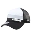 New Era Big Boys And Girls Black Las Vegas Raiders Sport Night Color Block 9forty A-frame Trucker Adjustable In Black