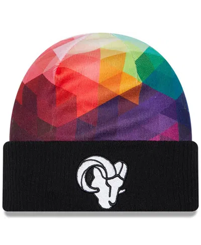 New Era Kids' Big Boys And Girls Black Los Angeles Rams 2023 Nfl Crucial Catch Cuffed Knit Hat In Multi