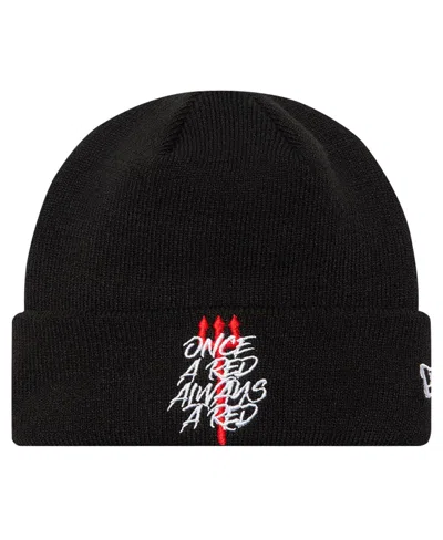 New Era Big Boys And Girls Black Manchester United Always Red Cuffed Knit Hat