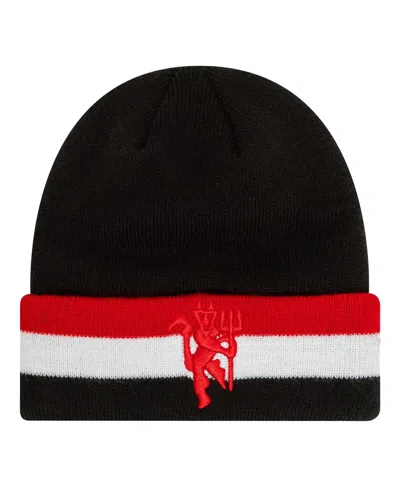New Era Kids' Big Boys And Girls Black Manchester United Flag Cuffed Knit Hat