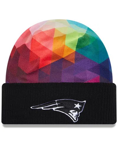 New Era Big Boys And Girls Black New England Patriots 2023 Nfl Crucial Catch Cuffed Knit Hat