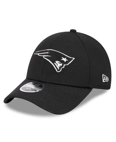 New Era Big Boys And Girls Black New England Patriots Main B-dub 9forty Adjustable Hat