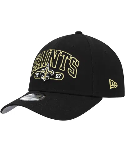 New Era Kids' Big Boys And Girls Black New Orleans Saints Outline 9forty Adjustable Hat