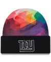 New Era Big Boys And Girls Black New York Giants 2023 Nfl Crucial Catch Cuffed Knit Hat In Black