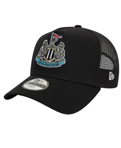 New Era Kids' Big Boys And Girls Black Newcastle United Core Trucker Adjustable Hat