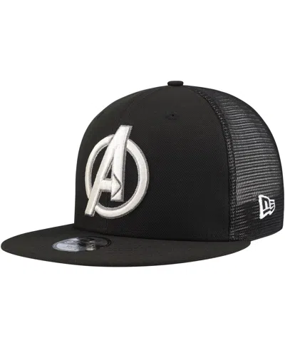 New Era Kids' Big Boys And Girls Black The Avengers 9fifty Trucker Snapback Hat