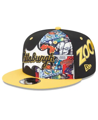 New Era Kids' Big Boys And Girls Black/gold Pittsburgh Pirates 2025 Mlb Diamond Hero Edition 9fifty Snapback Hat In Multi