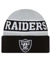 New Era Big Boys And Girls Black/gray Las Vegas Raiders Active Reversible Cuffed Knit Hat In Black,gray