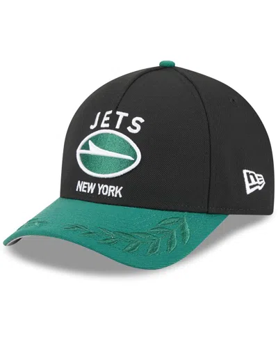New Era Kids' Big Boys And Girls Black/green New York Jets 2025 Nfl Draft 9forty A-frame M-crown Adjustable Hat