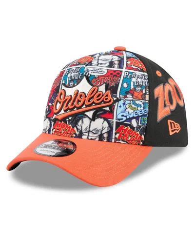 New Era Kids' Big Boys And Girls Black/orange Baltimore Orioles 2025 Mlb Diamond Hero Edition A-frame 9forty Adjus