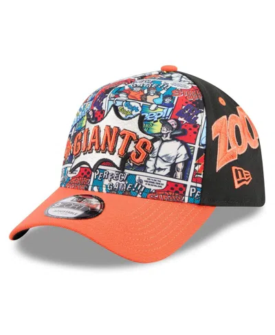 New Era Kids' Big Boys And Girls Black/orange San Francisco Giants 2025 Mlb Diamond Hero Edition A-frame 9forty Ad In Multi