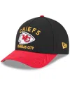 New Era Big Boys And Girls Black/red Kansas City Chiefs 2025 Nfl Draft 9forty A-frame M-crown Adjustable Hat In Black