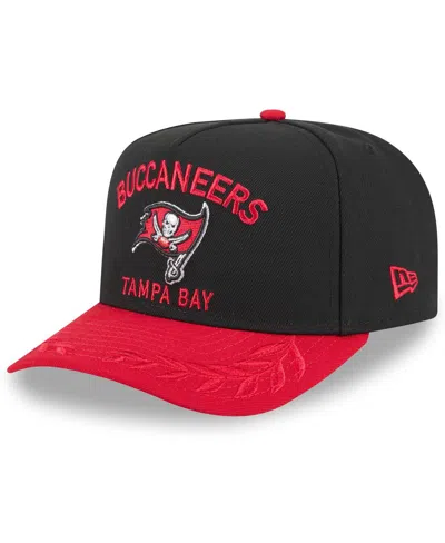 New Era Kids' Big Boys And Girls Black/red Tampa Bay Buccaneers 2025 Nfl Draft A-frame 9fifty Snapback Hat