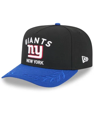 New Era Kids' Big Boys And Girls Black/royal New York Giants 2025 Nfl Draft A-frame 9fifty Snapback Hat