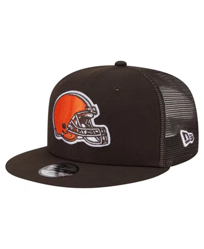 New Era Kids' Big Boys And Girls Brown Cleveland Browns Main Trucker 9fifty Snapback Hat