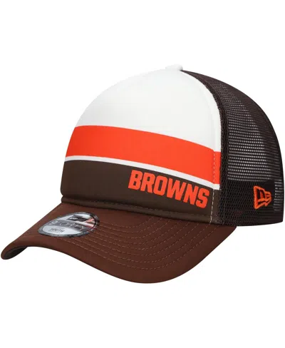 New Era Big Boys And Girls Brown Cleveland Browns Sport Night Color Block 9forty A-frame Trucker Adjustable 