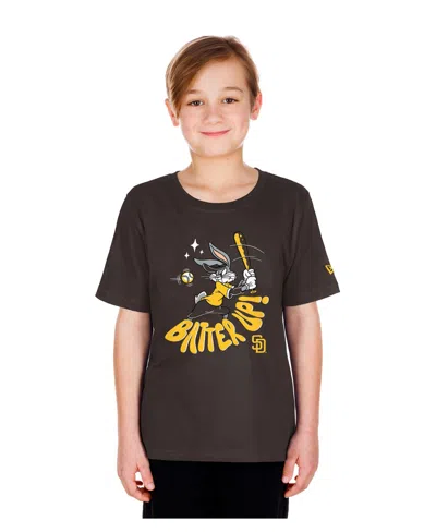 New Era Kids' Big Boys And Girls Brown San Diego Padres Looney Tunes T-shirt In Black