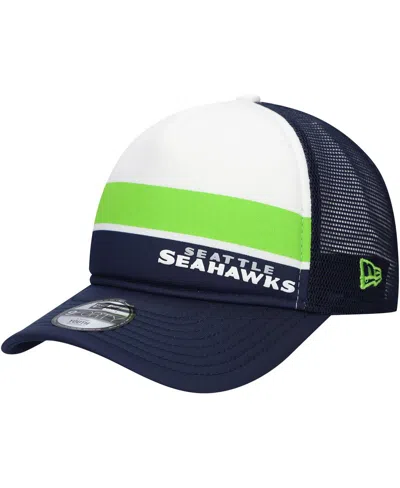 New Era Kids' Big Boys And Girls College Navy Seattle Seahawks Sport Night Color Block 9forty A-frame Trucker Adju