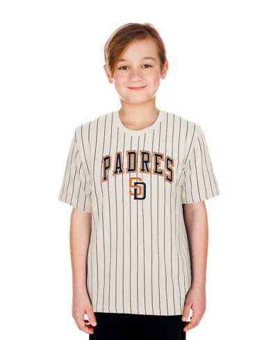 New Era Kids' Big Boys And Girls Cream San Diego Padres 2026 City Connect Pinstripe T-shirt In Multi