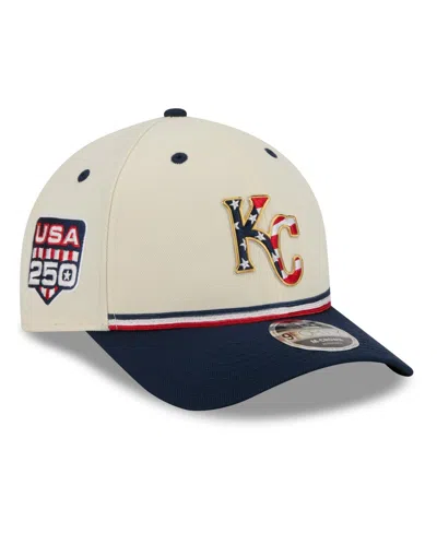 New Era Kids' Big Boys And Girls Cream/navy Kansas City Royals Usa 250 9forty M-crown Adjustable Hat In Neutral