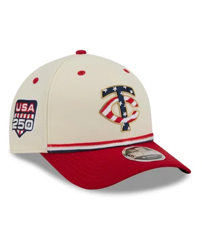 New Era Kids' Big Boys And Girls Cream/red Minnesota Twins Usa 250 9forty M-crown Adjustable Hat