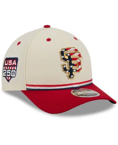 New Era Kids' Big Boys And Girls Cream/red San Francisco Giants Usa 250 9forty M-crown Adjustable Hat