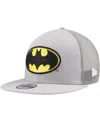 New Era Big Boys And Girls Gray Batman 9fifty Trucker Snapback Hat In Gray