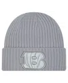 New Era Big Boys And Girls Gray Cincinnati Bengals Color Pack Cuffed Knit Hat In Black