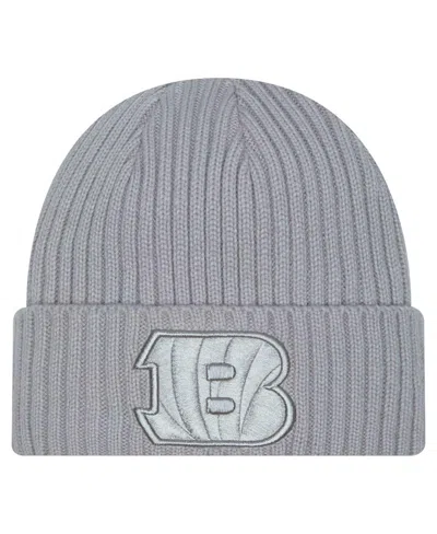 New Era Kids' Big Boys And Girls Gray Cincinnati Bengals Color Pack Cuffed Knit Hat In Black