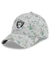 New Era Big Boys And Girls Gray Las Vegas Raiders Bouquet 9twenty Adjustable Hat In Gray