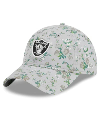 New Era Kids' Big Boys And Girls Gray Las Vegas Raiders Bouquet 9twenty Adjustable Hat