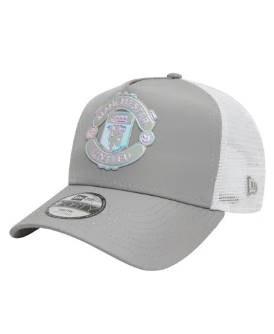 New Era Kids' Big Boys And Girls Gray Manchester United Iridescent Trucker Adjustable Hat