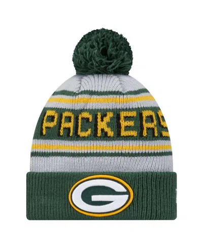 New Era Babies' Big Boys And Girls Green Bay Packers Main Cuffed Knit With Pom Hat