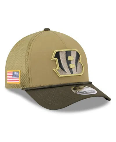 New Era Kids' Big Boys And Girls Green/dark Green Cincinnati Bengals 2025 Salute To Service 9forty A-frame Adjusta In Brown