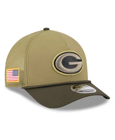 New Era Kids' Big Boys And Girls Green/dark Green Green Bay Packers 2025 Salute To Service 9forty A-frame Adjustab