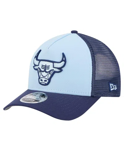 New Era Kids' Big Boys And Girls Light Blue Chicago Bulls Colorpack A-frame 9forty Trucker Adjustable Hat