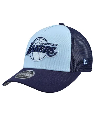 New Era Kids' Big Boys And Girls Light Blue Los Angeles Lakers Colorpack 9forty A-frame Trucker Adjustable Hat