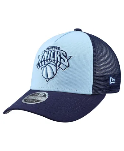 New Era Kids' Big Boys And Girls Light Blue New York Knicks Color Pack 9forty A-frame Trucker Adjustable Hat