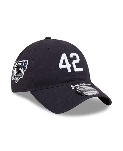 New Era Kids' Big Boys And Girls Navy Atlanta Braves 2026 Jackie Robinson Day 9twenty Adjustable Hat In Black